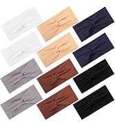 12 Pcs Stretchy Headbands for Women, Absorbed Sport Headband Soft Twist Knotted Hairbands for Dai...
