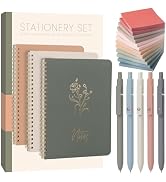 ALKALO Cute Spiral Notebook Set For Women, Bible Journal Set, 3 Pack A5 Spiral Notebook + 5 PCS G...