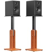 Solid Wood Speaker Stands Pair for Studio Monitor and Bookshelf Speakers | Height Adjustable Floo...