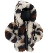 Leopard Car Shift Knob Hoodie,Plush Gear Shift Cover,Mini Shift Knob Cover Zipper Design,Anti-Sli...