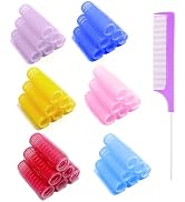 MOODKEY 36PCS Self Grip Small Hair Curlers Heatless Roller Hair Curlers Pro Salon Hairdressing Cu...
