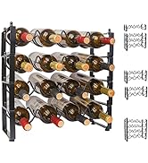 TONLEA 4 Tier Wine Rack, 3-in-1 16 Bottles Wine Storage, Wine Bottle Rack Stackable, Wine Storage...