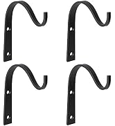 Mkono 4 Pack Iron Wall Hooks for Hanging Plant Lanterns, Plant Hanger Fence Metal Bracket for Bir...