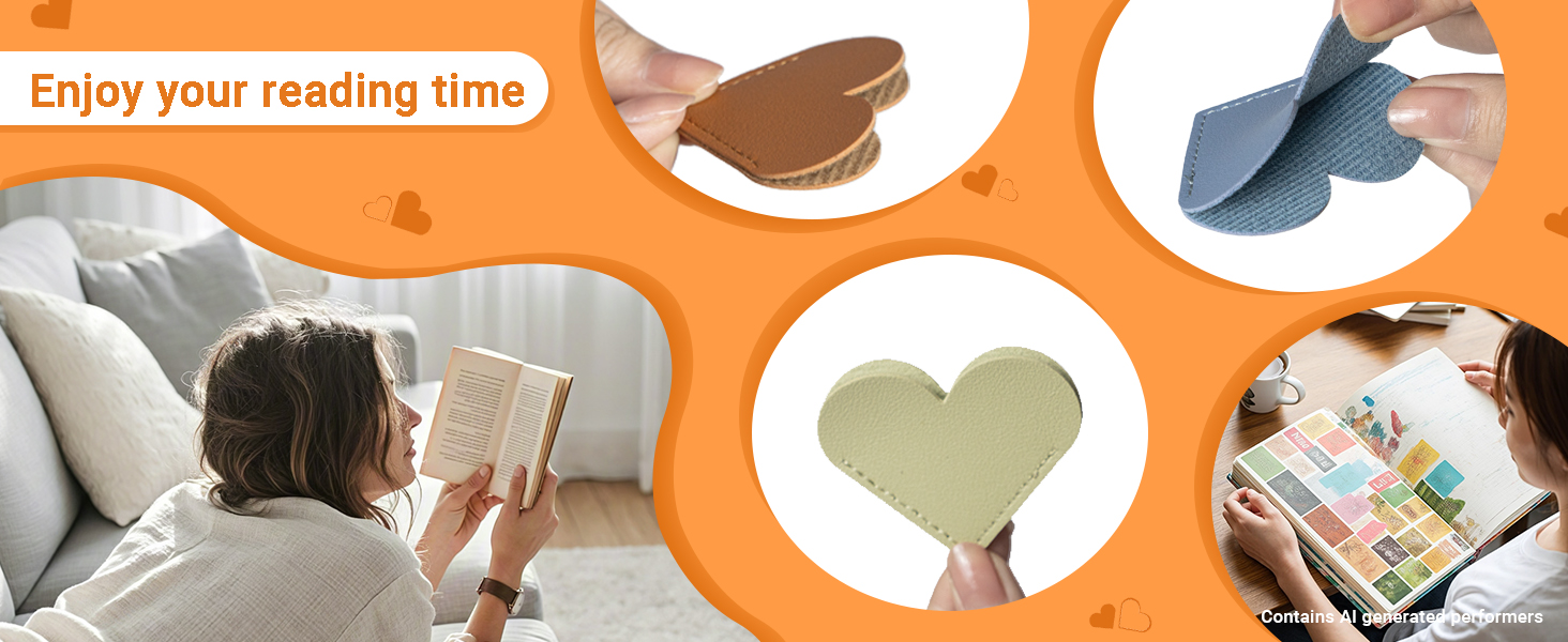 leather heart bookmark