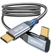 ZeroneTeck Right Angle USB C Monitor Cable 8K@60Hz 3.3FT, 5K/4K@120Hz | UHD Display Video Output,...