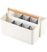 Vidifor Large Portable Basket with Handle, Plastic Craft Storage Organizer Caddy Tote with Adjust...