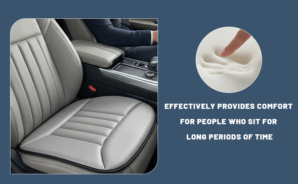 Car Seat Cushion, 1.2" Thick Comfort Memory Foam Auto Seat Pad with Non Slip Bottom