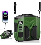 Portable Personal Waist Fan Rechargeable, 10000mAh 5 Speeds 13500RPM Strong Airflow, LED Light & ...