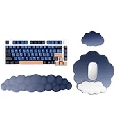 GEKUCAP Cloud Mouse Pad Wrist Support Keyboard Wrist Rest Set with Ergonomic Memory Foam, Non-Sli...