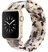 Heesch Resin Fashion Watch Band Compatible with Apple Watch Series Ultra/SE/8/7/6/5/4/3/2/1, Tort...