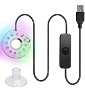 MiOYOOW LED Aquarium Light, IP68 Waterproof Colorful USB Underwater Light with Fixed Suction Cups...