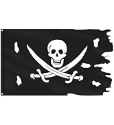 eZAKKA Jack Rackham Flag Pirate Flag Pirate Skull and Crossbones flags Irregular Shape Polyester ...