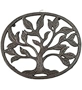 GASARÉ, Cast Iron Trivet for Hot Dishes, Pots, and Pans, Metal Trivet, Tree Roots Design, Rubber ...