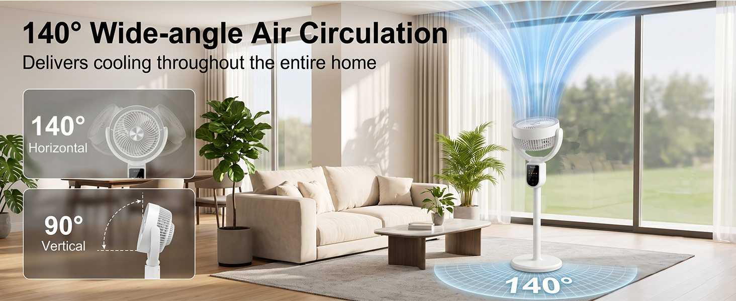 Wahacool Cordless Pedestal Fan