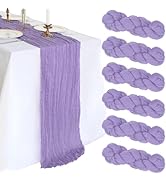6 Pack 10FT Lavender Purple Cheesecloth Table Runner 120 Inch Long Gauze Rustic Boho Cheese Cloth...