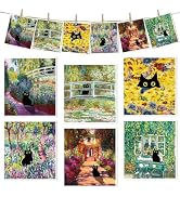 VISSTREE Black Cat Swedish Dishcloths for Kitchen, 6 Pcs Cute Cat Reusable Swedish Dish Cloth, Ab...