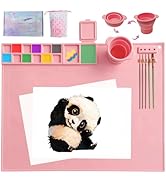 Silicone Painting Mat, 20"X16" Silicone Art Mat with a Water Cup, Storage Bag, Non Slip Erasable ...