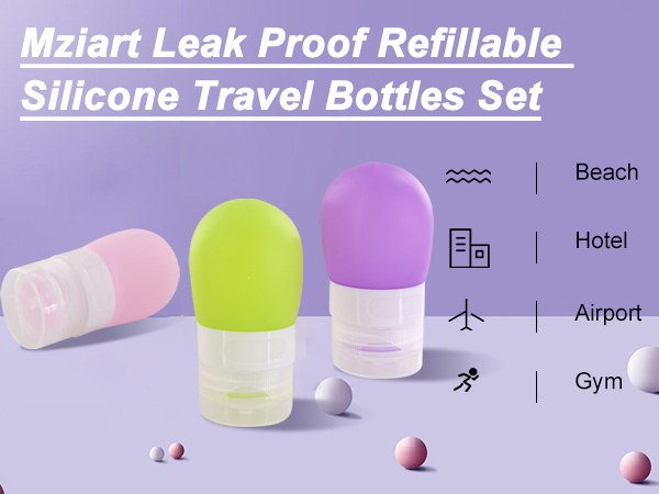 Mziart Travel Bottles for Toiletries Travel Size Shampoo and Conditioner Containers Set of 3