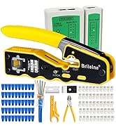 Brileine Pass Through RJ45 crimp tool kit, RJ45 Ethernet crimper