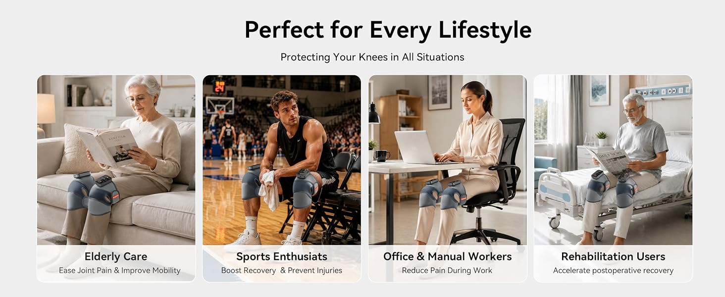 IKEEPFIT Cordless Knee Massager with Heat Vibration