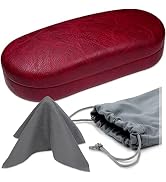 MyEyeglassCase - Large Sunglasses Case - Hard Glasses Case Holder w/Pouch & Cloth - Eyeglass Case...