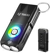 BORUIT EV25 Mini Flashlight with Clip, Small Flashlights Powerful 650 Lumens Bright, USB C Rechar...