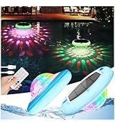 Solar Powered and USB Rechargeable Floating Pool Lights, 6.69 Inch IP68 Waterproof Pool Lights Th...