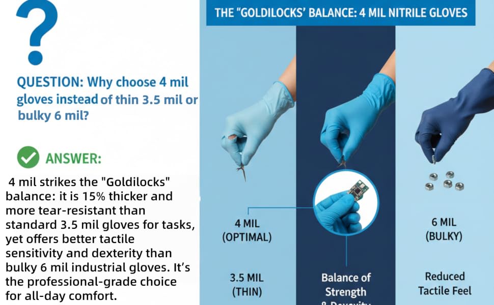 why choose 4mil gloves instead of 3.5mil or 6mil