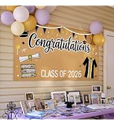 2026 Graduation Decorations - Graduation Banner DIY - 61 x 32 Inch Class of 2026 Congratulations ...