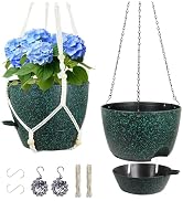 Meowell 10 inch Self Watering Hanging Planters, 2 Pack Hanging Flower Pots for Indoor Outdoor Pla...