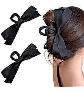 Ahoney 2Pcs Bow Claw Clip for Women, Hair Bows Clips for Thick Thin Hair, Large Claw Clip with Bo...