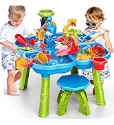 WATUDOU 4 in 1 Water Table for Toddlers 2 3 4 5 6 Years, Kids Summer Activity Sensory Play Outdoo...