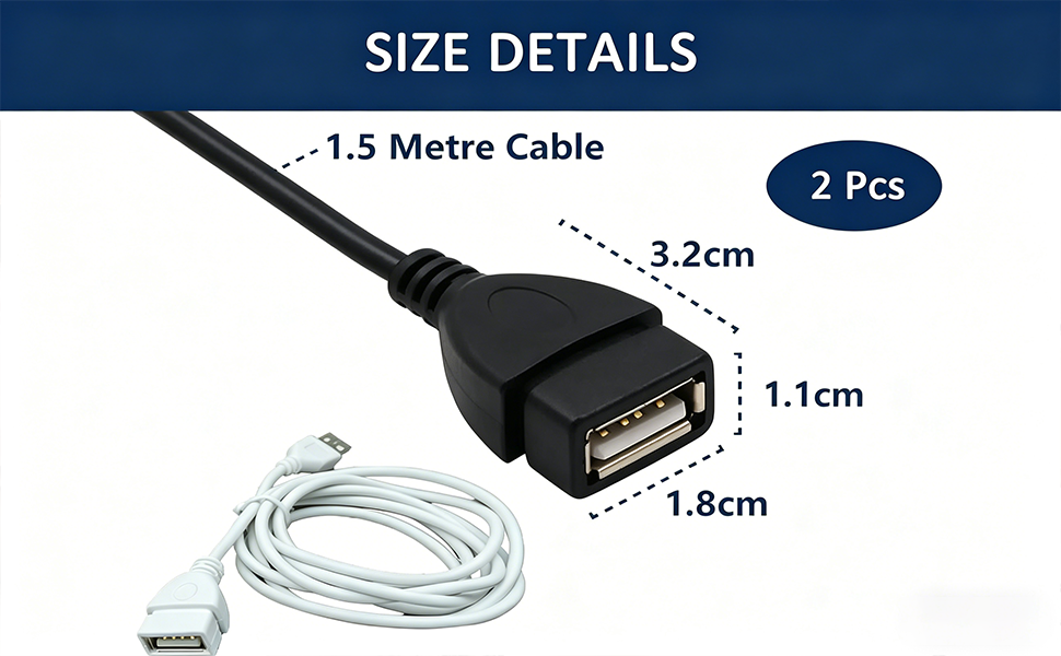 USB 2.0 Extension Cable USB A Male to A Female Extension Cord USB Extender Cable Cord