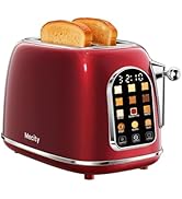 Mecity Toaster 2 Slice, Touch Screen Wide Slot Retro Toaster For Breads Bagel Muffin Waffle, Hous...