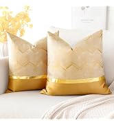 OTOSTAR Set of 2 Throw Pillow Covers for Bed Couch Sofa Car Decor Luxury Modern Minimalist Gold L...