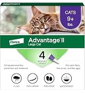 Advantage II Large Cat Vet-Recommended Flea Treatment & Prevention | Cats Over 9 lbs. | 4-Month S...