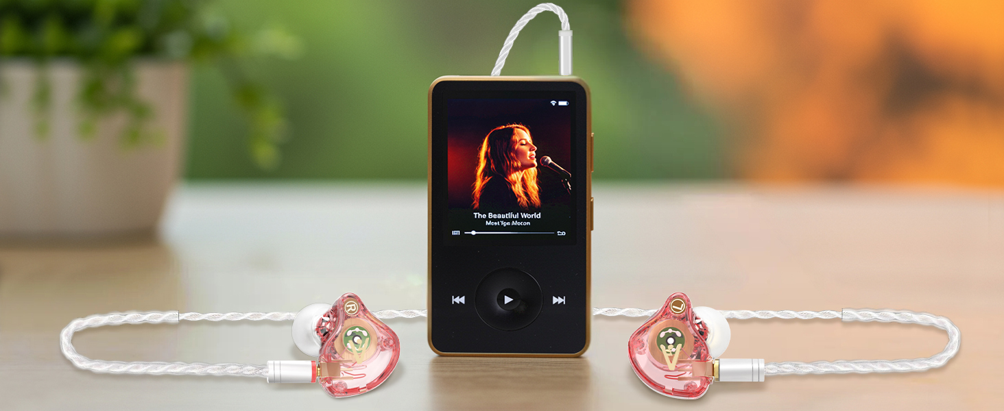 Vibes 202 Pink Wired Earbuds - HiFi in Ear Monitor Headphones