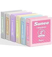 SUNEE 2 Inch Binders 3 Ring 6 Pack, Clear View Three Ring 2" Binders PVC-Free (Fit 8.5x11 Inches)...