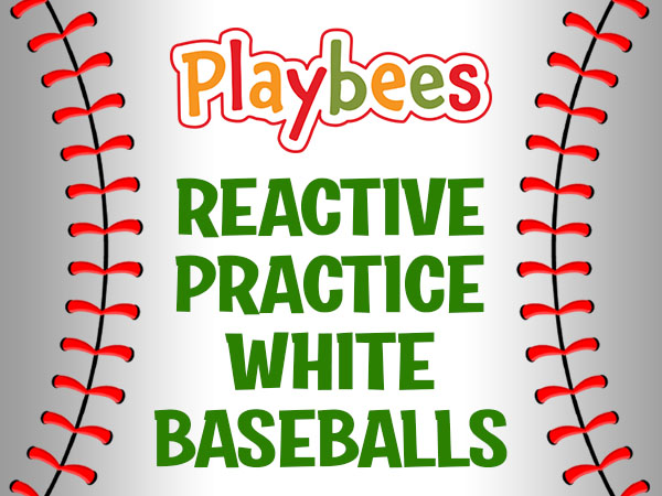 Playbees reactive practice white baseballs