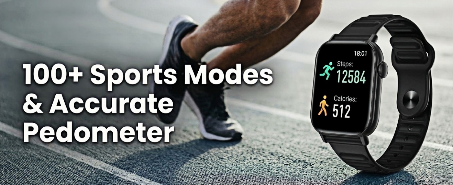 Man running outdoors using pedometer and step counter for walking.