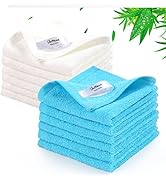 JEFFSUN Natural Bamboo Baby Washcloths, Heavenly Soft Wash Cloths for Washing Face and Body, Supe...