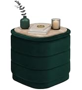 B FSOBEIIALEO Velvet Storage Ottoman with Tray, Square Folding Ottoman with Storage Coffee Table ...