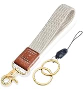 Fishent Braided Wristlet Keychain, Cute Wrist Lanyards for Keys, Stretchy Key Chain Holder for Wo...