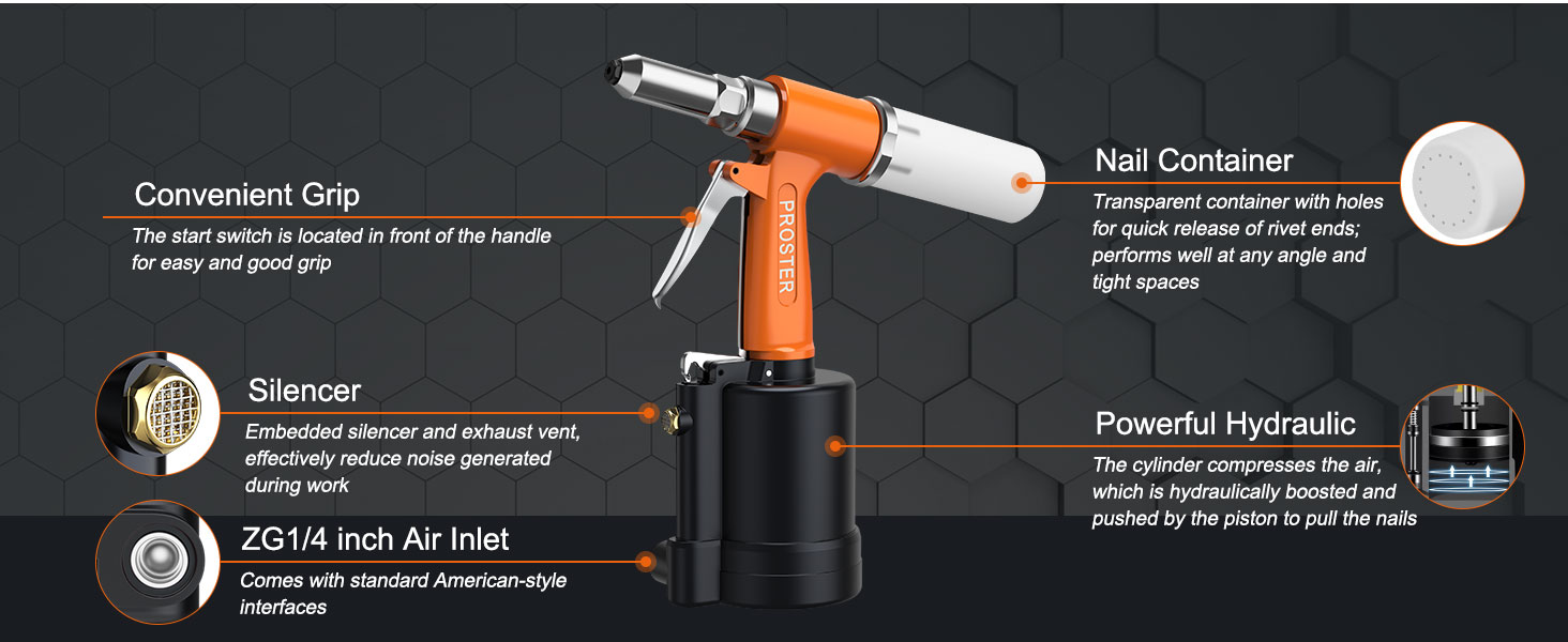 Pneumatic air rivet gun