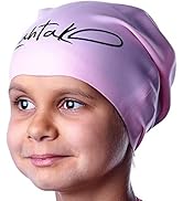 Kids Swim Cap for Long Hair - Comfortable Fit Silicone Swimming Hat for Girls & Boys with Curly H...