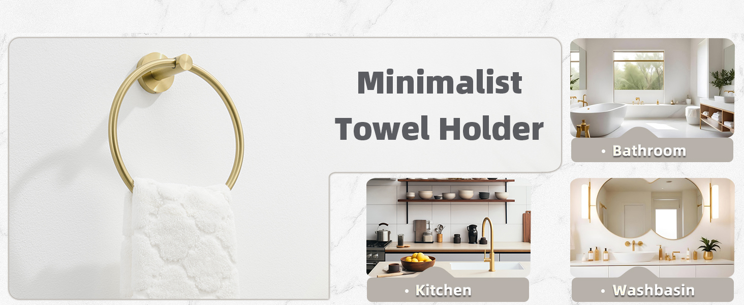 brushed gold hand towel ring