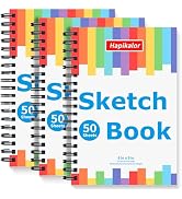 Hapikalor Drawing Pad for Kids, Sketch Pads 50 Sheets, 3-Pack Kids Travel Activities Spiral Bound...