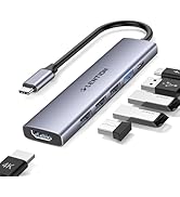 LENTION USB C Hub Multiport Adapter with 100W Charging, 4K HDMI, 4 USB-A Data Ports, Type C Hub f...