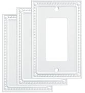 Franklin Brass W35060M-PW-C Classic Beaded Single Decorator Wall Switch Plate/Cover (3 Pack), 3-p...