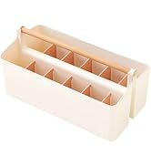 Vidifor Art Supply Organizers Caddy with Handle, Desk, Makeup Caddy and Tote (White+Pink, Large)